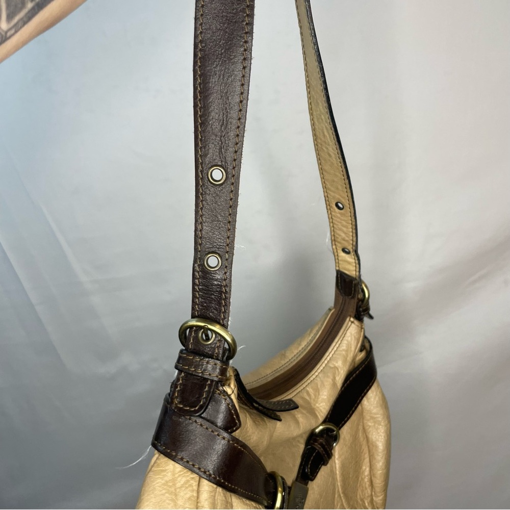 y2k THE TREND leather shoulder bag Italian made purse buckle detail baguette - Picture 6 of 16